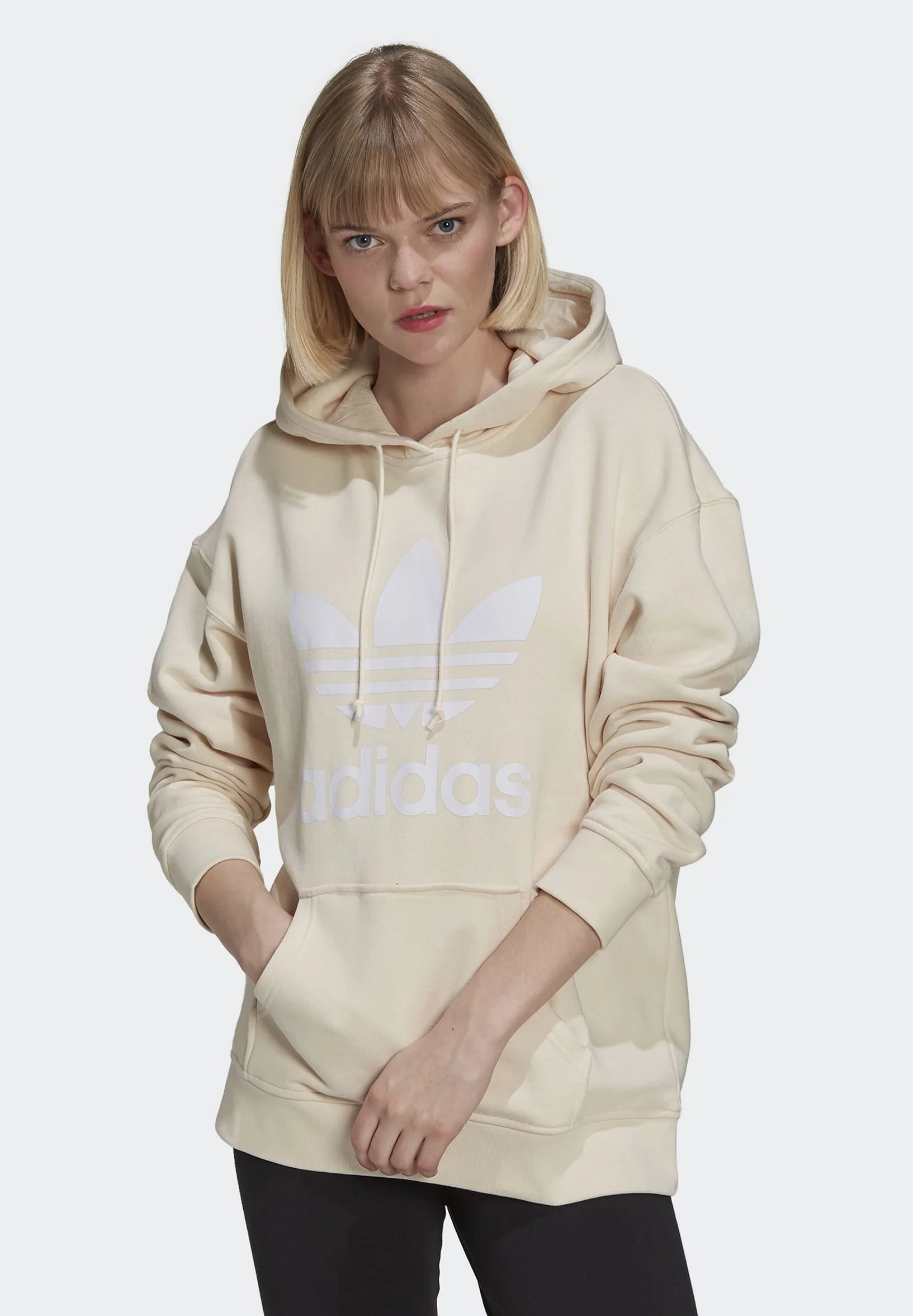 ADIDAS Originals ADICOLOR TREFOIL Felpa con cappuccio white SO BE IT