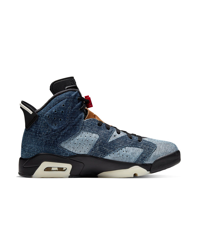 Air Jordan 6 Retro Scarpe Sneaker uomo Washed Denim/Black Sail