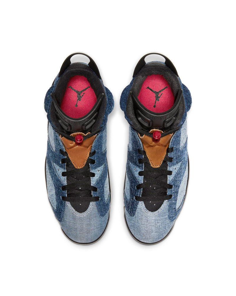 Air Jordan 6 Retro Scarpe Sneaker uomo Washed Denim/Black Sail