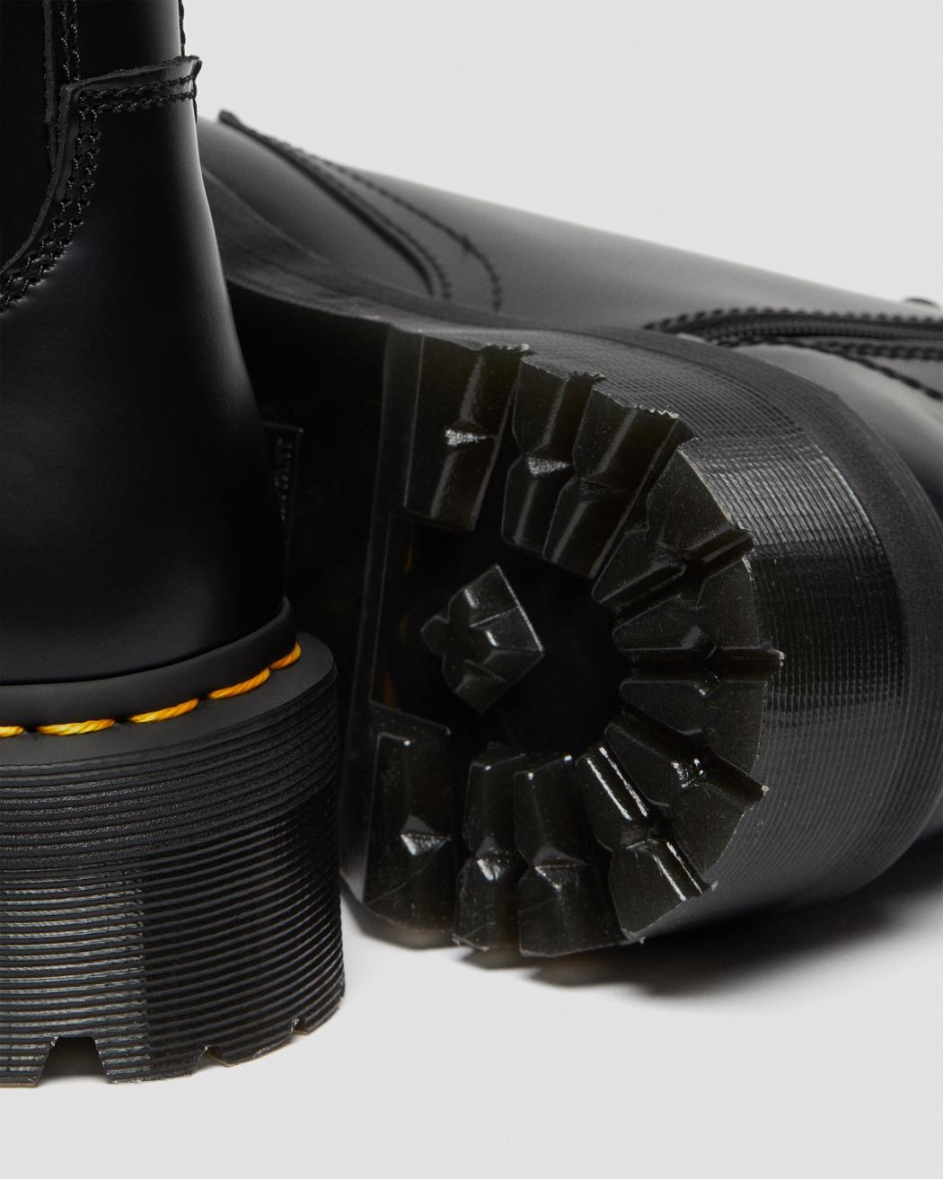 Stivaletto Pelle Jadon Polished Smooth Nero con cerniera laterale e lacci