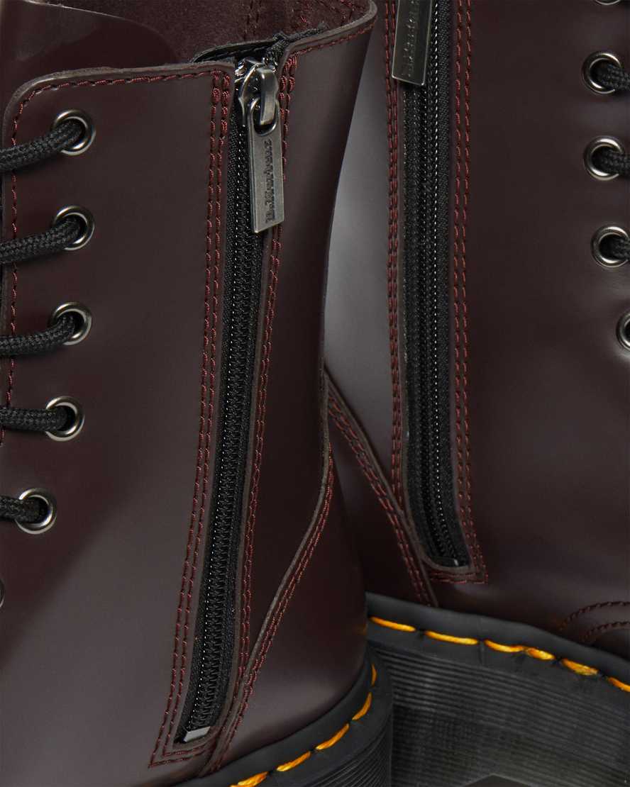Stivaletto Platform Jadon Pelle Liscia cerniera laterale e lacci Burgundy