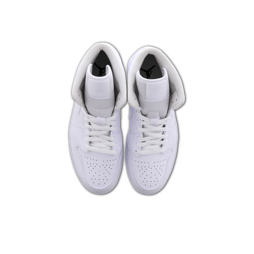 Air Jordan 1 Mid,Tomaia in pelle, Battistrada in gomma piena Colore White/Bianco