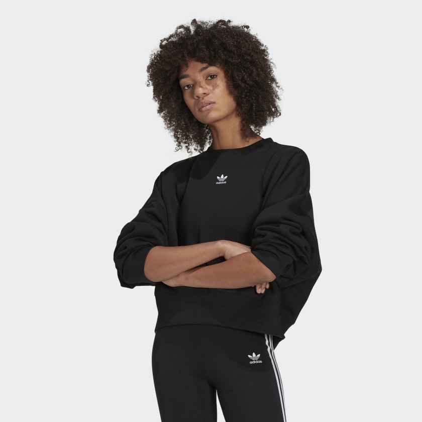 Felpa Adicolor Essentials Fleece Black/White