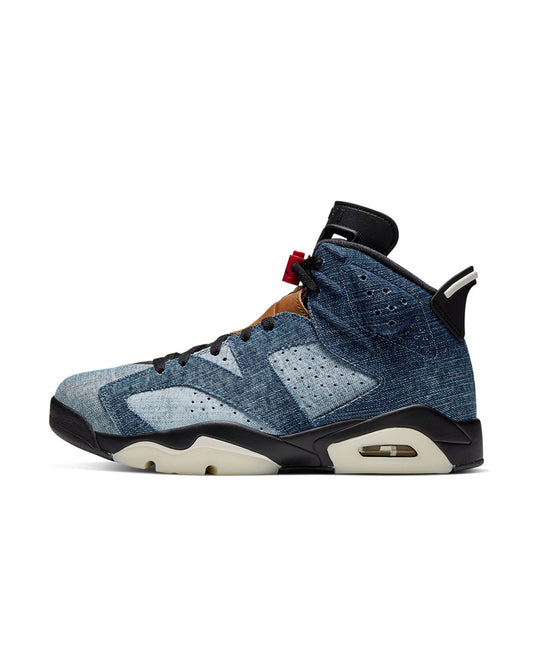 Air Jordan 6 Retro Scarpe Sneaker uomo Washed Denim/Black Sail