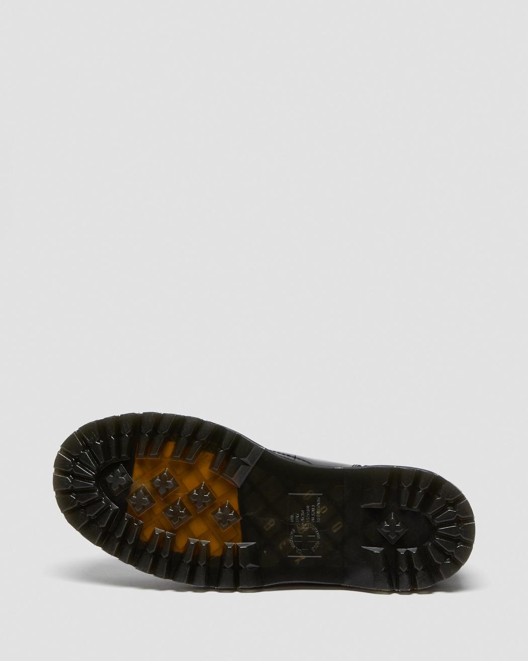 Stivaletto Pelle Jadon Polished Smooth Nero con cerniera laterale e lacci